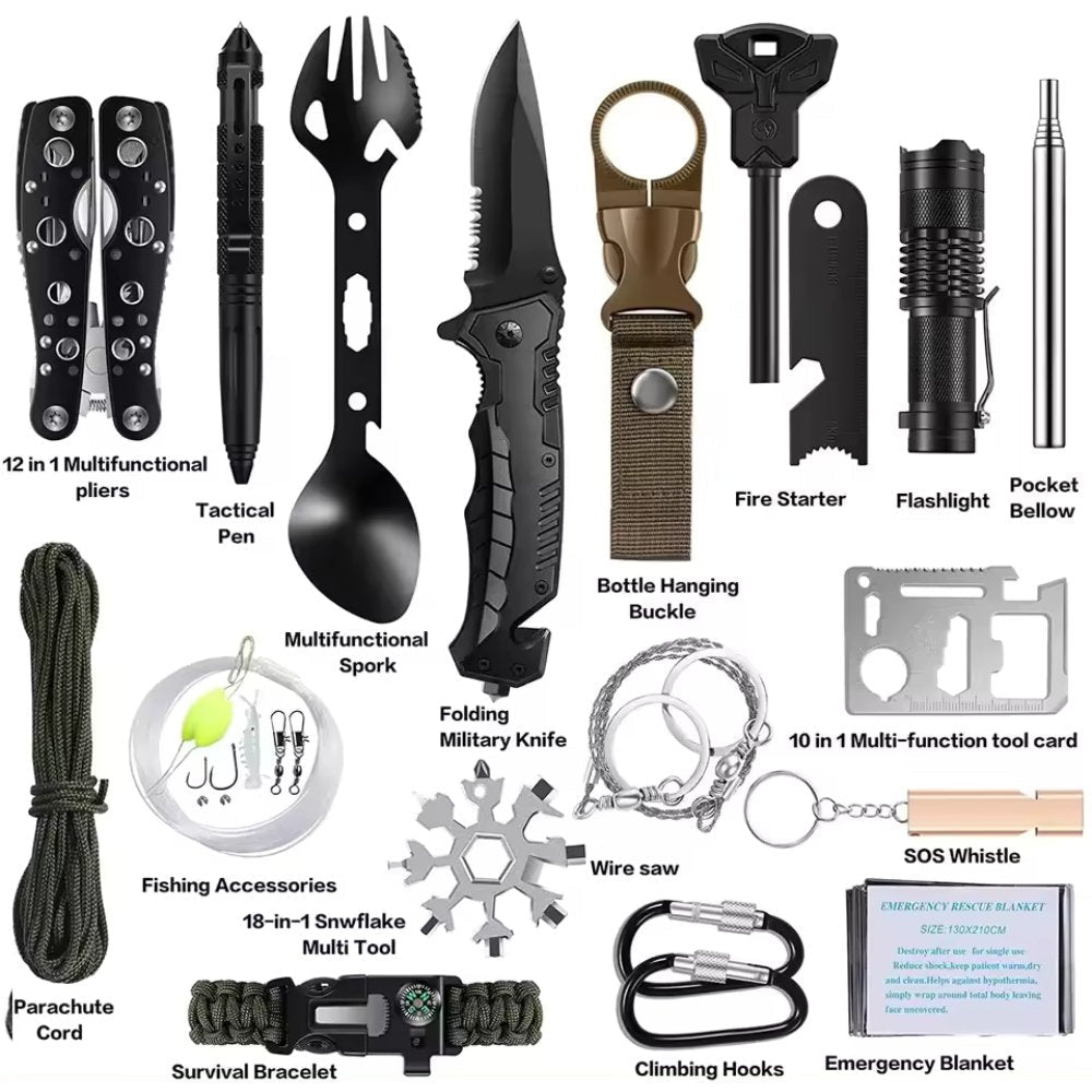 31 Pieces in 1 Bag Survival Gear and Equipment - Wickedways
