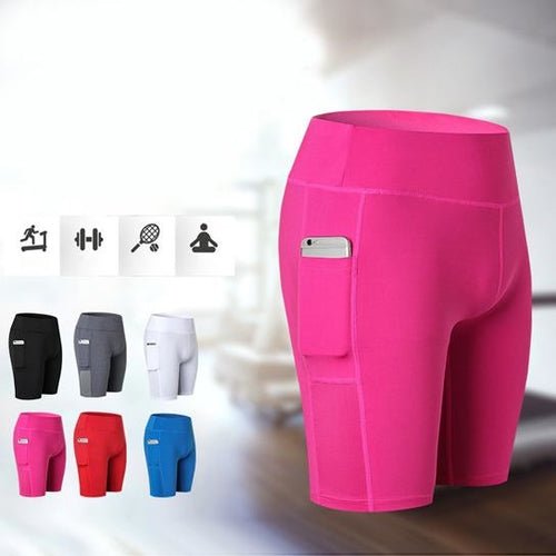 All Seasons Yoga Shorts Stretchable With Phone Pocket - Wickedways