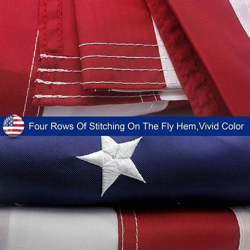 American Flag Outdoor Heavy Duty Embroidered Stars USA Flag - Wickedways